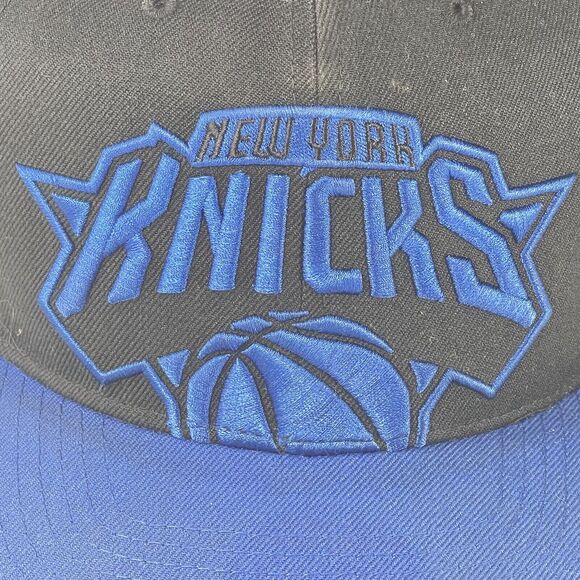 NY KNICKS Mitchell & Ness Snapback Hat Black Blue New York NBA Basketball Cap - Picture 12 of 12
